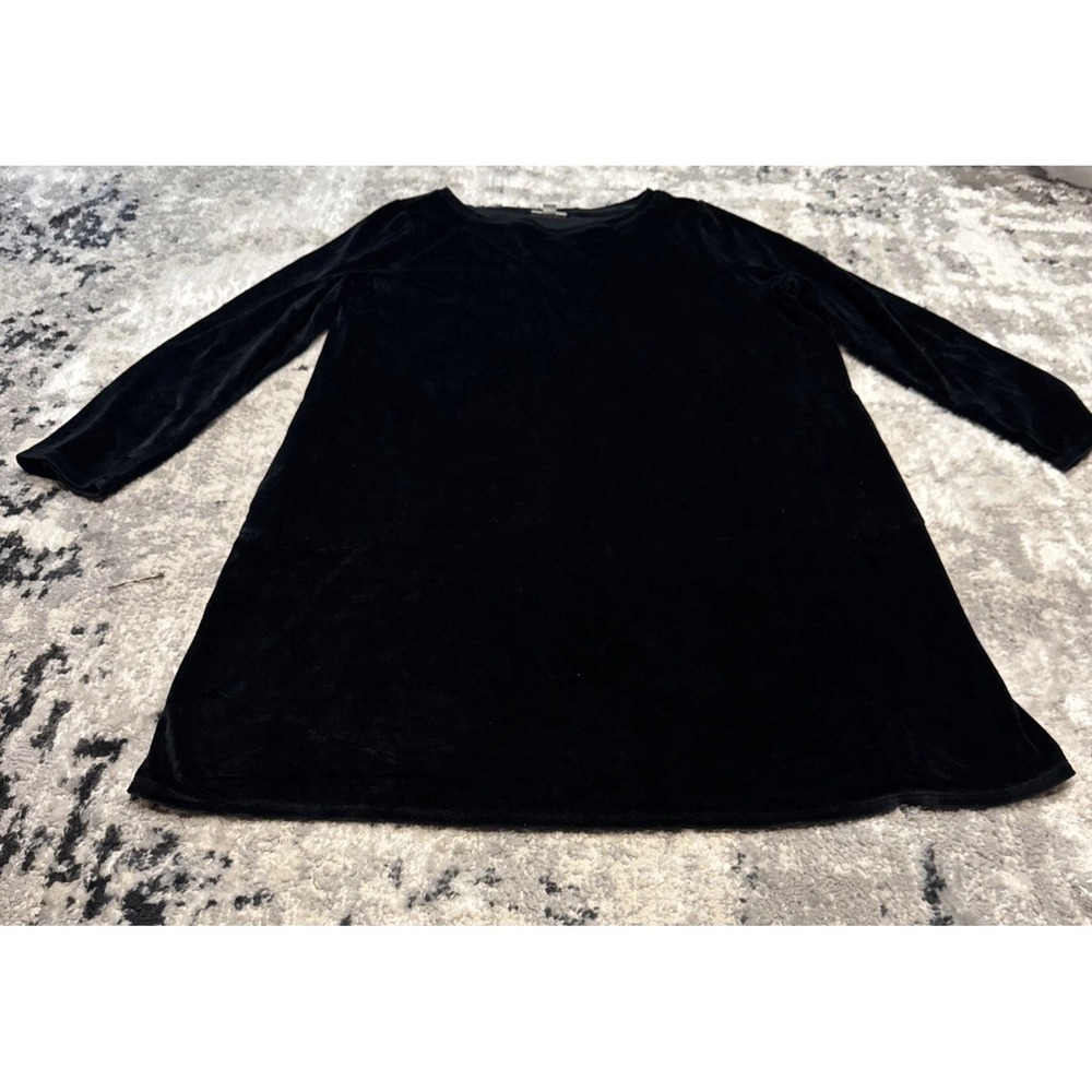 Pure J Jill‎ Velvet Black Knee Length Dress Long Sleeve Womebs Sz Large